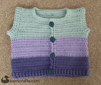 3 colour crochet toddler cardigan